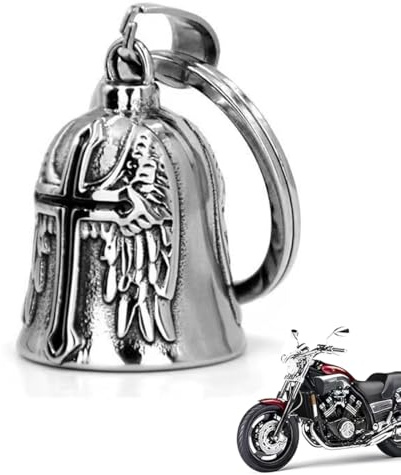 EIHI 1 Pezzi Portafortuna Moto, Campanella Moto, Regali per Motociclisti, Angelo Custode Motociclista Campanella Con Anello Appeso, per Auto Elettriche, Biciclette
