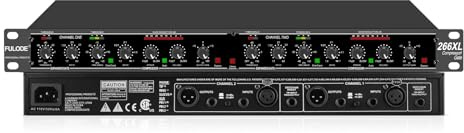 FULODE Audio Compressor, Professional Dual-Channel Rackmount Vocal Compressor/Limiter with Noise Gate, Sidechain Insert, and XLR/TRS Inputs for Studio, Live & Streaming