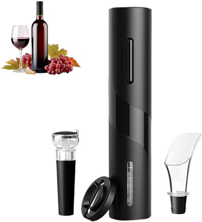 Electric Wine Bottle Opener Set, 4 Pack Battery Operated Automatic Corkscrew with Foil Cutter, Vacuum Stopper & Aerator, Easy to Use Red Wine Accessories Gift for Home, Restaurants & Travel