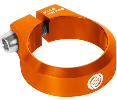 FIFTY-FIFTY Bike Seat Post Clamp, Aluminum Alloy Bicycle Seatpost Collar | 28.6/29.8/31.8/34.9/36.4/38.6mm Bicycle Seat Tube Clip, Secure and Stable, Compatible with MTB, Road Bikes (31.8mm, Orange)