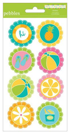 Pebbles Party-Pool-Aufkleber, rund, 9,5 x 17,8 cm