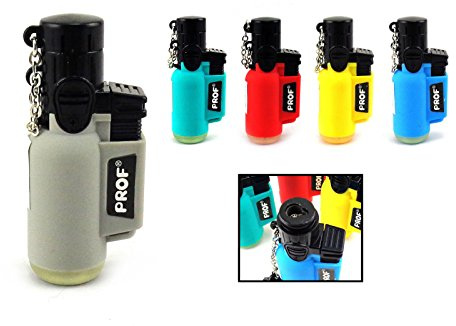 Briquet Tempête Chalumeau Torche Prof - Rechargeable gaz - Réglable (jaune)