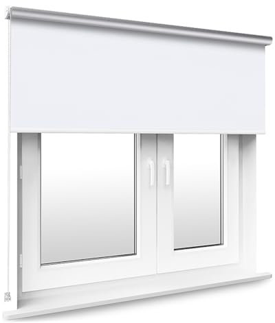 White Thermal Blackout Window Roller Blind Available in 16 Width Sizes, 110cm wide (plus 4.5cm fittings)