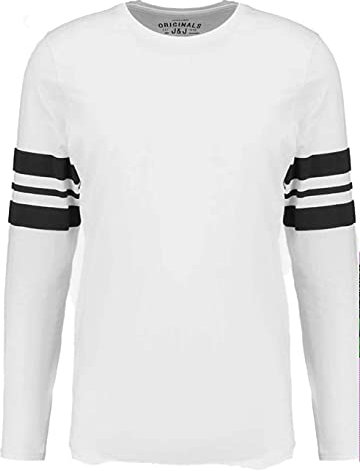 JACK & JONES Men's JORTABEAH TEE LS CREW NECK Long Sleeve Top, White (Cloud Dancer), Medium