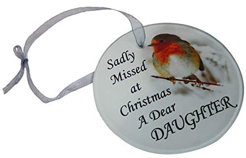 Weihnachtsbaum-Ornament, Rotkehlchen, hängend, zum Gedenken an Verwandte, Dear Daughter