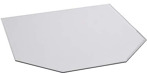 FIREFIX 1952/2 Glasbodenplatte (Hitzeschutz Ofen), Sechseck-Bodenplatte (1.000 x 1.100 x 825 mm), 8 mm starkes Klarglas (Sicherheitsglas ESG) mit Facettenschliff (20 mm, umlaufend)