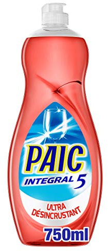 PAIC - Liquide Vaisselle Paic Integral 5 Maxi Brillance - Pour une Vaisselle Propre et Brillante - Élimine les Graisses Tenaces - Quelques Gouttes Suffisent - Flacon 750 ml - Lot de 4