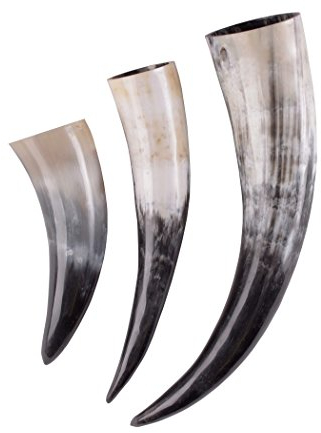 Battle Merchant Trinkhorn Poliert 600 ml Methorn Becher Mittelalter LARP Wikinger Drinking Horn