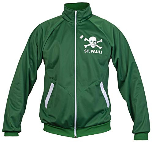 St. Pauli Grün Ultras Schädel Kult Knochen Punk Aktivist Jacke Fußball Trainingsoberteil - M