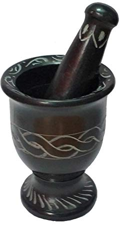 Hashcart Juego de mortero de mármol negro para trituradora de píldoras | tazón de guacamole | molinillo de hierbas | polvo de pesto | decoración del hogar | Gadgets de cocina