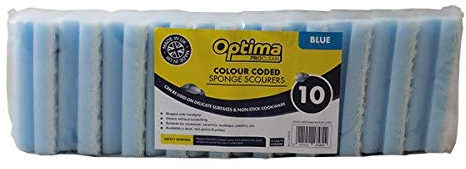 OPTIMA BLUE SPONGE NON SCRATCH SCOURER PACK OF 10