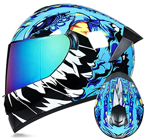 Modulare Motorradhelme für Herren Motorradhelm Half Shell Low Profile Motorradhelm Aufkleber Integralhelme Mountainbike Motorradhelm Klappbar
