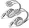 Multi Charger Cable 1M/3A/2Pack, SDBAUX Universal Charge 3 in 1 Retractable USB Fast Charging Cord Lead with iP Micro USB Type C Port, for Samsung Galaxy S22 S20 S10 S9, Sony, Moto, LG, Huawei, Xiaomi