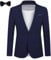 Allthemen Sakko Herren Slim Fit Sportlich Anzugjacke mit Fliege EIN Knopf Herren Blazer für Business Hochzeit Freizeit Dunkelblau 3XL
