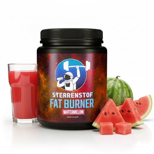 Sterrenstof Fat Burner Wassermelone – Fettverbrenner & Appetitzügler, Stoffwechsel-Unterstützung mit L-Carnitin, L-Tyrosin, L-Theanin, Grüntee-Extrakt, Koffein & Vitamin C, 300 g, 50 Portionen