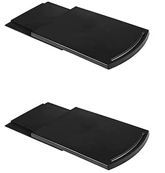 Kitchen Caddy Sliding Coffee Tray Mat Coffee Maker Mat Trays, Under Cabinet Appliance Coffee Maker Pot Machine Toaster Countertop Storage Moving Slider with Smooth Rolling Wheels (Black, 2 Pack)