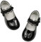 Apawwa Scarpe Eleganti per Ragazze con Scarpe Basse da Festa in Pelle AntiGraffio per Ragazze Mary Jane Bianche e Nere per attività Scolastiche di Matrimonio MC15 Color Black Size 26