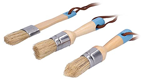 Pinceau à puces de qualité industrielle avec manche en bois pour projets de peinture murale de meubles bricolage décor à la maison 3 pièces
