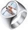 U7 Siegelring für Herren Ringe mit Gravur Herz Ringe mit Foto Ring Herren Edelstahl Fingerring mit Bilder Statement Ring Memorial Bandring Solitär Ehebandring Personalisiert Modeschmuck für Sohn