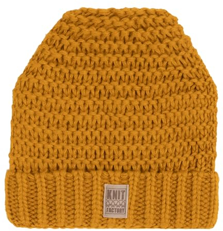 KNIT FACTORY - Alex Mütze - Strickmütze - Aus Wolle - Robusten Look - Ocker