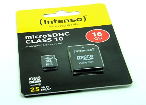 POPESQ® 1 pcs. x Micro SD Intenso SDHC 16Gb Classe10 avec SD Adaptateur #A4563