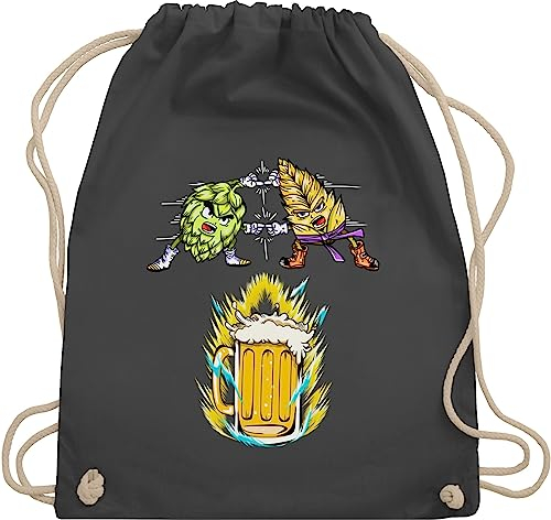 Turnbeutel Rucksack - Nerd Geschenke - Bier Fusion - Hopfen & Malz - Unisize - Dunkelgrau - geschenk für zocker bag bierliebhaber zocken stoffbeutel geek beutel nerdige tasche nerdgeschenk nerds