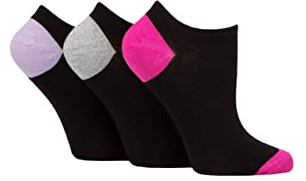 Glenmuir Ladies' 3 Pair Plain and Patterned Bamboo Secret Socks