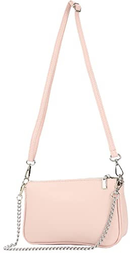 modamoda de T237 Sac à bandoulière en cuir fait main en Italie, Rose pastel, s
