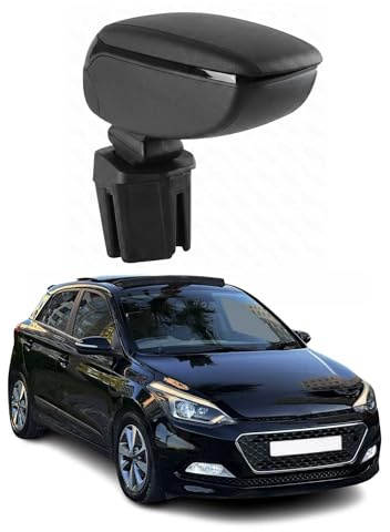 OMAC Armlehne für Hyundai i20 2015-2020 - Snap-On - ABS + Kunstleder - Keine Bohrung oder Installation - Einfache Montage Black