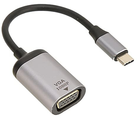 Septpenta Adattatore da USB C a VGA in Alluminio, Supporta Una Risoluzione Fino a 1920X1200 60Hz, Il Rivestimento del Cavo in TPE Protegge dalle Interferenze con Dispositivi Wireless, Plug And Play