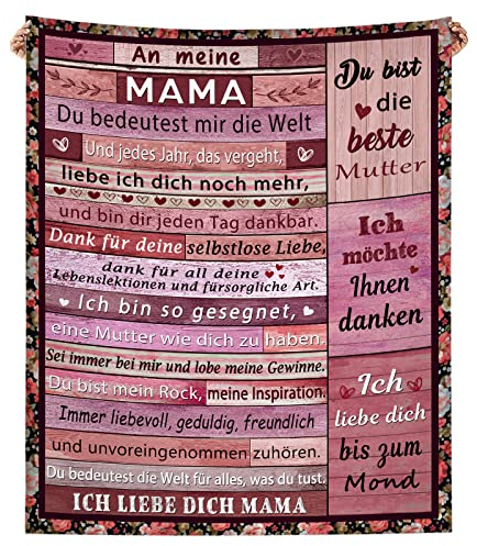 S SETEOSIR Kuscheldecke Geschenk für Mama Flauschige Tagesdecke Geschenke An Meine Mama Personalisierte Muttertagsgeschenke Mama Geburtstagsgeschenke Wolldecke