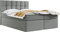 WFL GROUP Boxspringbett mit Bettkasten 140x200 160x200 180x200 Doppelbett Gepolstert Bett Mit Matratze und Topper - Stauraumbett mit Kopfteil - 140 x 200 cm - Grau Webstoff