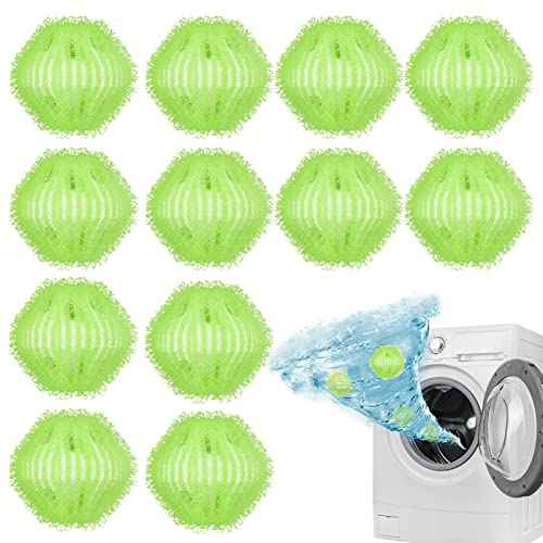Morofme Tierhaarentferner Waschmaschine 12 Stücke WaschbälleFlusenkugeln Haarfänger Wiederverwendbar Fusselbälle Hundehaarentferner für die Waschmaschine Und Wiederverwendbar
