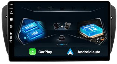 Radio de Coche 2 DIN, Pantalla táctil de 9 Pulgadas, 8 núcleos, Android 12 para Seat Ibiza 6j 2009-2014, cámara de 4 LED Gratis y micrófono-4GB + 64GB-DSP/CarPlay/Android Auto