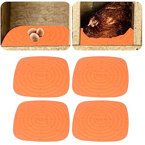 Topiky 4 Stück Hühnernest-Pads, Waschbare Nistkasten-Pads, Hühnereinstreu für den Hühnerstall, Wiederverwendbare Eierlegematten, Geflügel-Nistkasten-Pads für Hühner, (Orange)