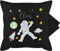 Kissenbezug - Weltall - Astronaut Kinder Raumfahrt Weltraum Planet Geschenk - 50 x 50 cm - Schwarz - Schwarze Planeten Kissen kinderzimmer NASA Name kissenhülle kissenbezüge Universum Rakete
