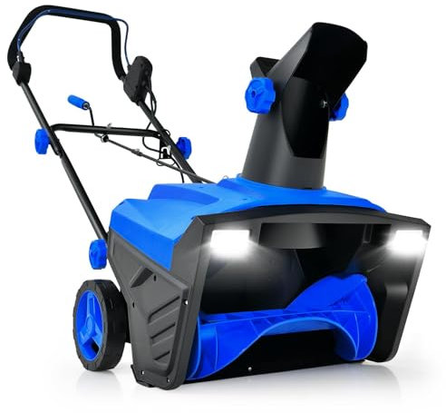 GOPLUS Souffleuse à Neige Électrique 2300 W, Largeur de Travail de 50CM, Déneigeuse Filaire avec Distance de Projection 9 M & Lumières LED, Chasse-Neige Puissant pour Jardins, Trottoirs (Bleu)