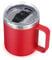 Volhoply Taza de café aislada de acero inoxidable de 14 onzas con tapa a prueba de fugas, taza de café de viaje al vacío de doble pared con asa, vaso térmico de metal reutilizable, tazas de camping