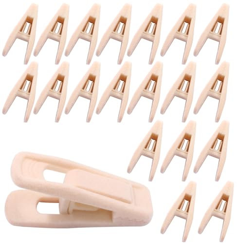 Hordion 20 clip in velluto, resistenti, antiscivolo, per pantaloni, per grucce sottili in feltro, rosa chiaro