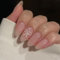 24Pcs Short False Nails - Pink French False Nails Press on Nails - Full Cover False Nails White Almond Stick on Nails - French Fake Nails Stick on Nails for Women and Girls Nail Art