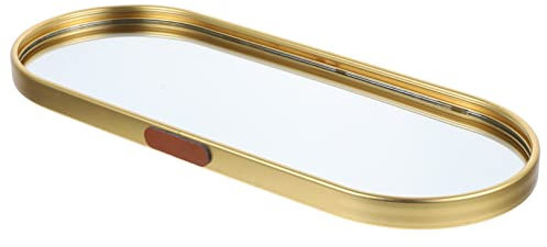 PRETYZOOM plateau de rangement miroir plateau de presentation plateau presentation miroir vintage doré meuble-lavabo en verre décor des lunettes de soleil plateau pour parfum