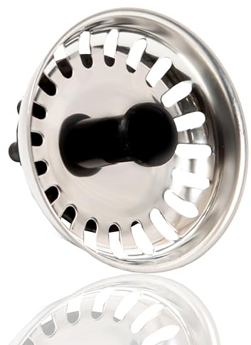 Tapon Fregadero Cocina con Filtro Anti desechos y Puntas de Goma | Colador desague para Fregadero con Junta de Goma Fabricado en Acero Inoxidable Apto para 79-82mm (1 Filtro, 80mm)