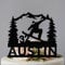 Snowboarder Birthday Custom Snowboard Name Snowboarding Mountain Cake Topper, 6-7.8 Inch Acrylic or Wood Material, Amalifcor-topper240222-a026