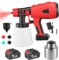 Aofesel Pistola pulverizadora para pintar, para Makita, con batería 2 x 2600 mAh, pistola pulverizadora con 2 recipientes de 800 ml/3 modos/5 boquillas, apta para patrón, esmaltes y vallas