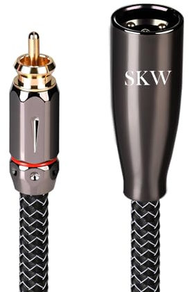 SKW XLR Male to RCA Male Cable, WG Series Copper and Silver Stranded Wire, Suitable for CD, Amplifier 9.8ft/3m (1 Cable)