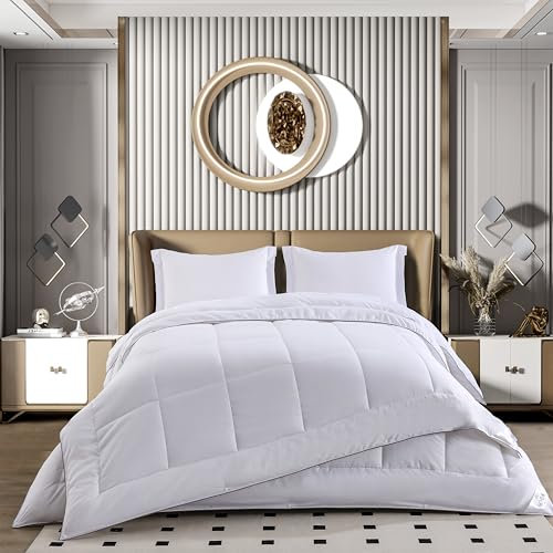 Nora Home Couette 280x240 4 Saisons pour lit 2 Personnes en Fibre 3D avec Traitement Anti-acariens. Set 2 Duvet adaptée pour Le Printemps, Été, l’Automne et l’Hiver. 4 en 1 (125+250=375 g/m²) - Duo