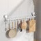 LNGFSH Kitchen Utensils Holder Suction Cup Wall Mounted Cooking Utensil Rack for Hanging Pots and Pans Storage Spatula Spoon Rail Hanger Organizers (with 6 Hooks 30cm)