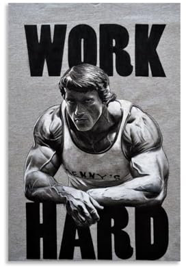 XFPOBH Fitness-Poster Arnold Schwarzenegger Bodybuilding, Motivationsposter, Leinwand, Gemälde, Wandkunst, Bild, Heimdekor, Druck für Schlafzimmer, Wohnzimmer, 30 x 45 cm, ungerahmter Stil