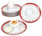 MamboCat 6er Set Weihnachtstraum Eierbecher mit Ablage I Ø 13,3cm I runde Porzellan-Eierbecher mit Weihnachtsdekor für das Frühstücksei I 6 Personen