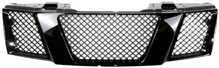 FWNERGUL Auto-Gitterschale, glänzend schwarz, kompatibel mit Nissan Frontier 2005–2008, Raptor, oberer Kühlergrill, vordere Haube, vollständiger Grill, Renngrills, Stoßstangengitter